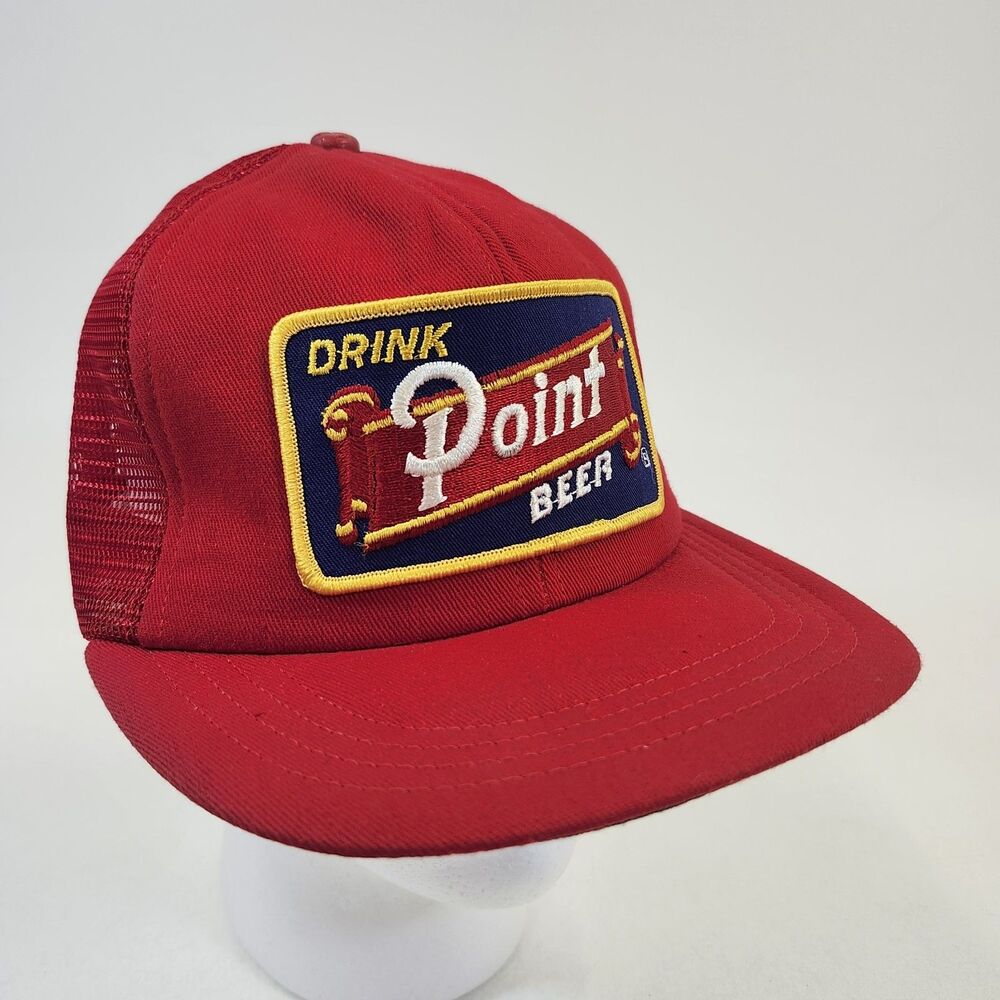 Drink Point Beer Hat Mesh Trucker Cap SnapBack Foam Vintage 1980’s Made in USA